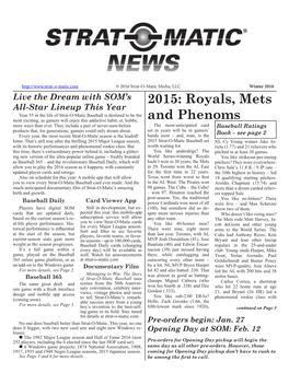 2015: Royals, Mets and Phenoms