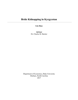 Bride Kidnapping in Kyrgyzstan