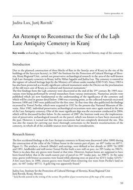 An Attempt to Reconstruct the Size of the Lajh Late Antiquity Cemetery in Kranj