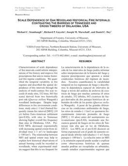 Scale Dependence of Oak Woodland Historical Fire Intervals: Contrasting the Barrens of Tennessee and Cross Timbers of Oklahoma, Usa