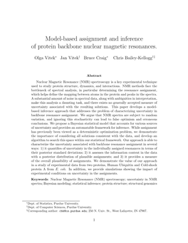 Model-Based Assignment and Inference of Protein Backbone Nuclear Magnetic Resonances