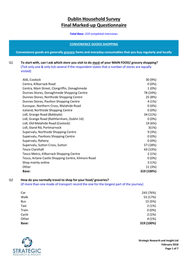 Dublin Household Survey Final Marked-Up Questionnaire