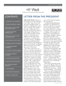 Letter from the President Contents