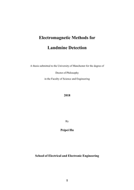 Electromagnetic Methods for Landmine Detection
