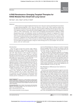 Emerging Targeted Therapies for KRAS-Mutated Non–Small Cell Lung Cancer