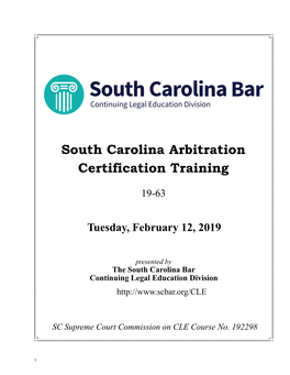 South Carolina Arbitration Certification Training