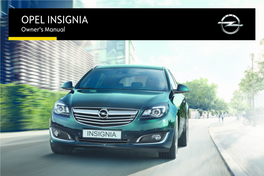 OPEL INSIGNIA Owner's Manual