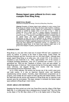 Human Impact Upon Sediment in Rivers: Some Examples from Hong Kong