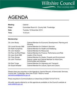 Agenda Reports Pack (Public) 14/12/2010, 10.30