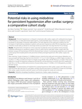 Potential Risks in Using Midodrine for Persistent Hypotension After Cardiac