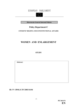 Project: Women and Enlargement Final Report (English)