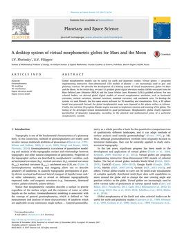 A Desktop System of Virtual Morphometric Globes for Mars and the Moon ⁎ MARK I.V