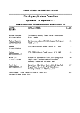 Final Agenda for 11Th September 2013