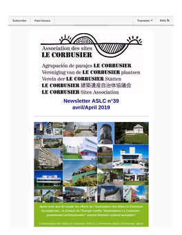 Newsletter ASLC N°39 Avril/April 2019