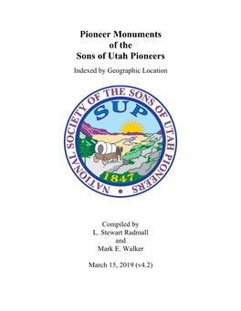 Pioneer Monuments of the Sons of Utah Pioneers