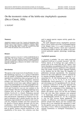 On the Taxonomic Status of the Brittle-Star A1nphipholis Squamata (DELLE CHIAJE, 1828)