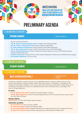 Preliminary Agenda