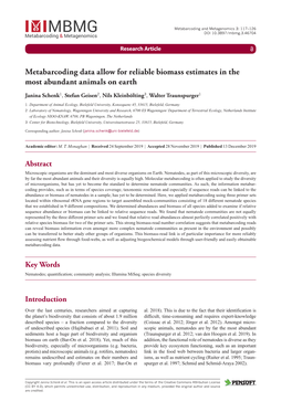 Metabarcoding Data Allow for Reliable Biomass Estimates in the Most Abundant Animals on Earth