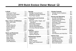 2010 Buick Enclave Owner Manual M