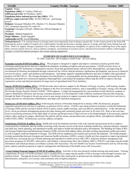 USAID Country Profile: Georgia October 2005