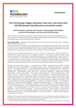 Viva Technology: Bigger and Better Than Ever, with More Than 124,000 People Attending from Around the World!