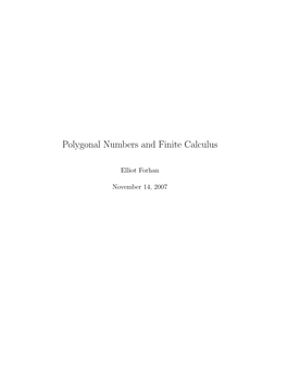 Polygonal Numbers and Finite Calculus