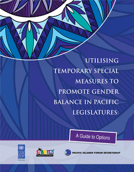 Utilising Temporary Special Measures to Promote Gender Balance in Pacific Legislatures