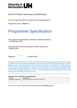 Programme Specification