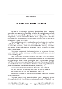 Traditional Jewish Cooking