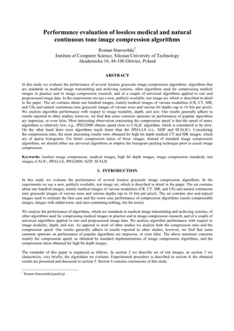 Performance Evaluation of Lossless Medical and Natural Continuous Tone Image Compression Algorithms