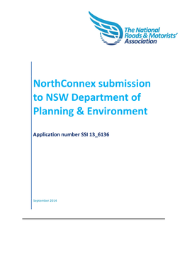 Northconnex Submission to NSW Department of Planning & Environment