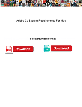 Adobe Cc System Requirements for Mac