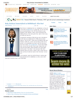 Roky Erickson Immortalized As Bobbleheadšwin One!