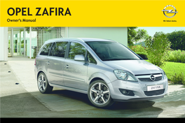 OPEL ZAFIRA Owner's Manual