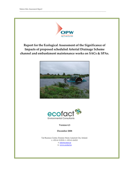 Impact of Arterial OPW Drainage Maintenance