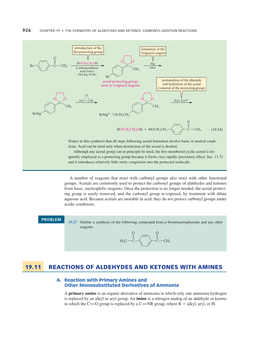 19.11 Reactions of Aldehydes and Ketones with Amines