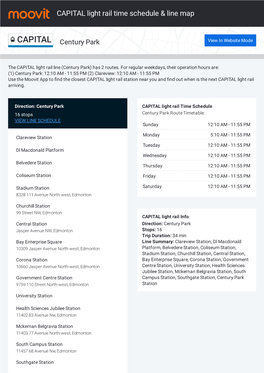 CAPITAL Light Rail Time Schedule & Line Route