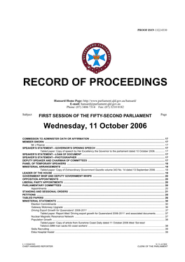 Record of Proceedings