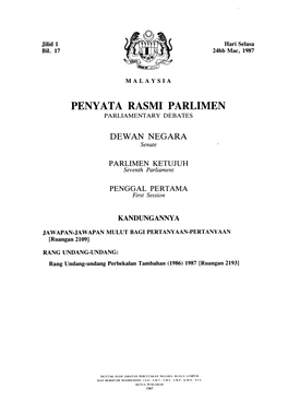 Penyata Rasmi Parlimen Parliamentary Debates