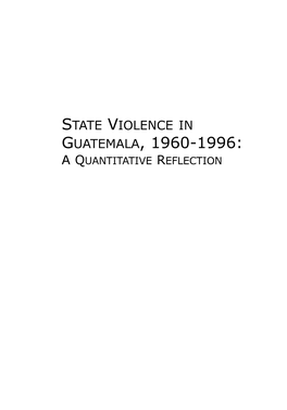 State Violence in Guatemala, 1960-1996: a Quantitative Reflection