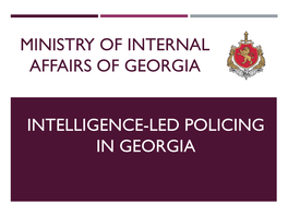 Intelligence-Led Policing in Georgia Georgia