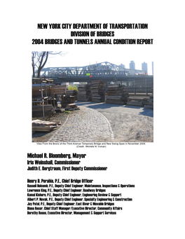New York City Department of Transportation Division of Bridges 2004 Bridges and Tunnels Annual Condition Report