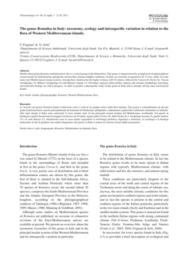 The Genus Romulea in Italy: Taxonomy, Ecology and Intraspecific Variation in Relation to the Flora of Western Mediterranean Islands