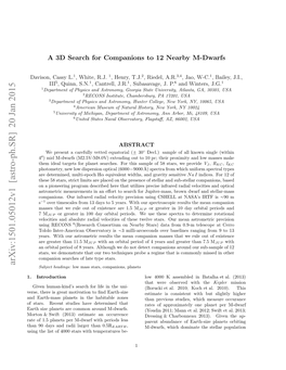 A 3D Search for Companions to 12 Nearby M-Dwarfs