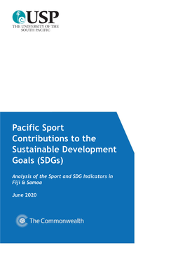 Pacific Sport Contributions to the Sustainable Development Goals (Sdgs)