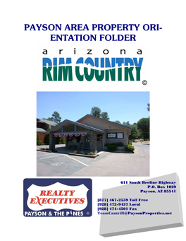 Payson Area Property Ori- Entation Folder