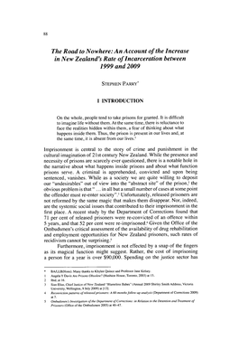 An Account of the Increase in New Zealand's Rate of Incarceration Between 1999 and 2009