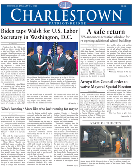 Mayor Martin J. Walsh #BOSC��H��� BOS:311 PAGE 8 the CHARLESTOWN PATRIOT-BRIDGE January 14, 2021 DIDOMENICO SWORN INTO STATE SENATE