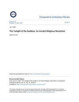 The Twilight of the Goddess: an Ancient Religious Revolution