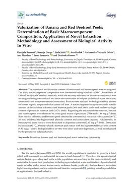 Valorization of Banana and Red Beetroot Peels